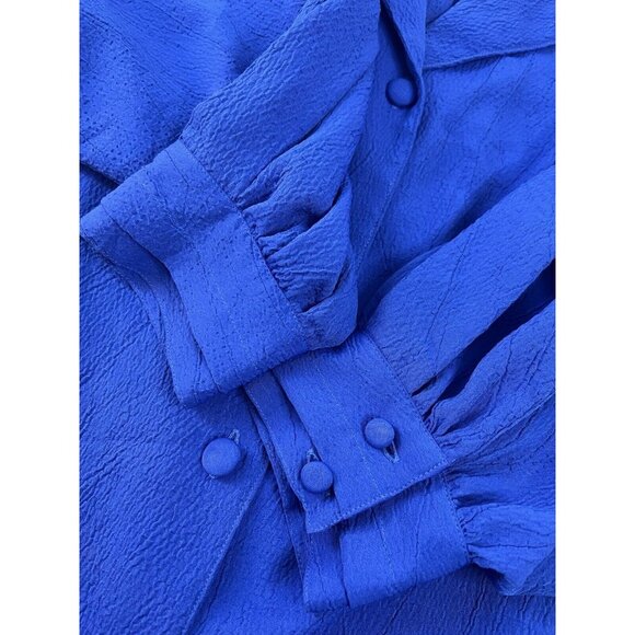 Vintage Oscar De La Renta Collectables Womans 40/20w Royal Blue Blouse Career - Picture 11 of 13
